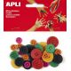 Knoflíky dřevěné APLI barevný mix průměr 11, 18 a 21 mm/30 ks