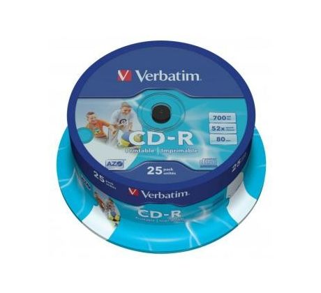 CD -R VERBATIM potisknutelné, cake box, 52x, 25 ks