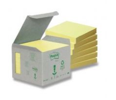 Blok samolepicí Post-it 76 x 76 mm/6 ks žlutý recyklovaný