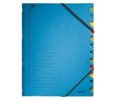 Třídící desky s gumičkou Leitz A4, 12 listů, modré