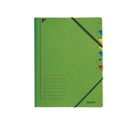 Třídící desky s gumičkou Leitz A4, 7 listů, zelené