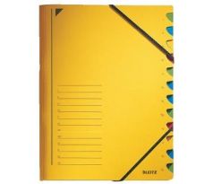 Třídící desky s gumičkou Leitz A4, 12 listů, žluté