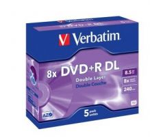 DVD +R VERBATIM 8,5 GB, jewel box, 4 x, 5 ks