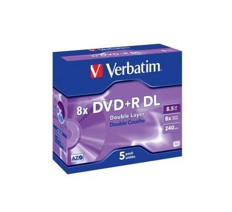 DVD +R VERBATIM 8,5 GB, jewel box, 4 x, 5 ks