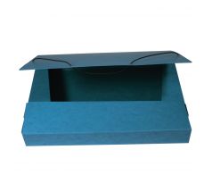 Box na spisy s gumičkou prešpán modrý