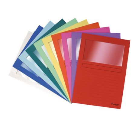 Obal s okénkem EXA A4 papírový /10 ks mix barev