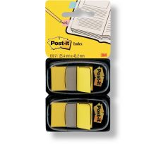 Záložky samolepicí Post-it dvojbalení 25,4 x 43,2 mm/ 2 x 50 ks žluté