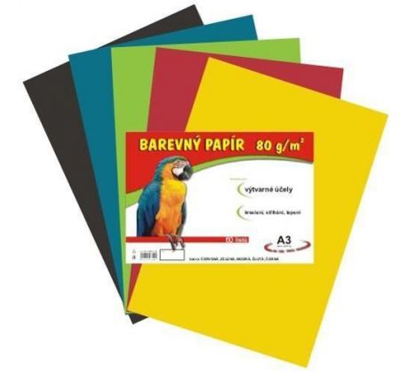 Papír náčrtkový A3 80g / 60l mix 12 barev