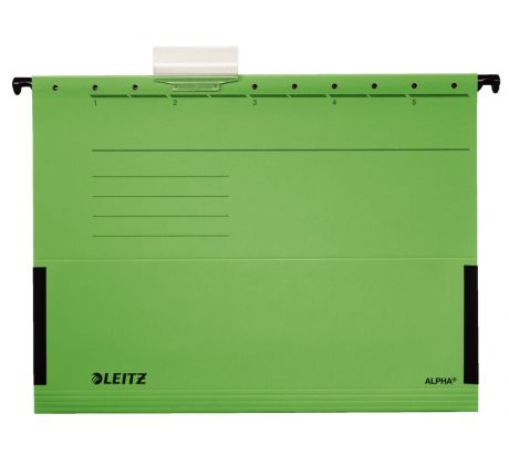 Závěsné desky Leitz ALPHA s bočnicemi zelené