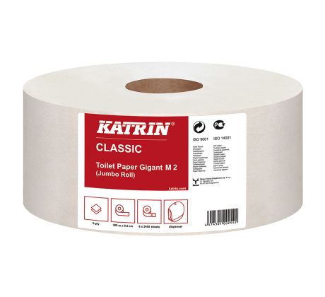 Papír toaletní JUMBO Katrin Classic 220 mm, 2-vrstvý, bílý / 6 ks
