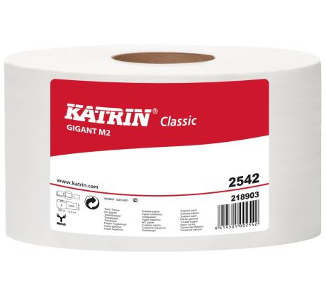 Papír toaletní JUMBO Katrin Classic M 2 230 mm, 2-vrstvý, bílý / 6 ks