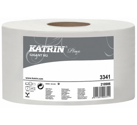 Papír toaletní JUMBO Katrin Plus 230 mm,celulóza  2-vrstvý, bílý / 6 ks