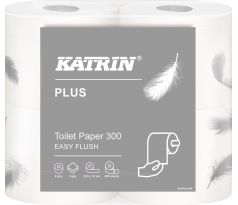 Papír toaletní Katrin Plus Easy 300 útržků, 2-vrstvý bílý / 4 ks