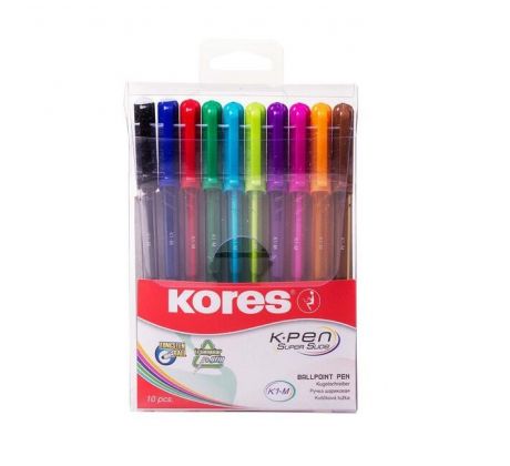 Pero kuličkové Kores K1 trojhranné 1 mm, 10 barev