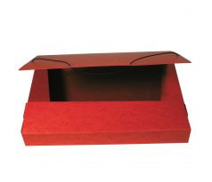 Box na spisy s gumičkou prešpán červený