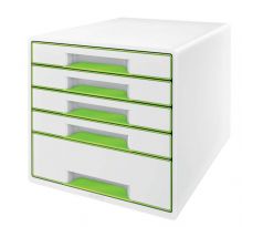 Box zásuvkový Leitz WOW 5 zásuvek bílý/zelený