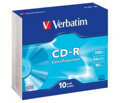 CD -R VERBATIM 10-pack, 700MB, slim 52x, 80min.