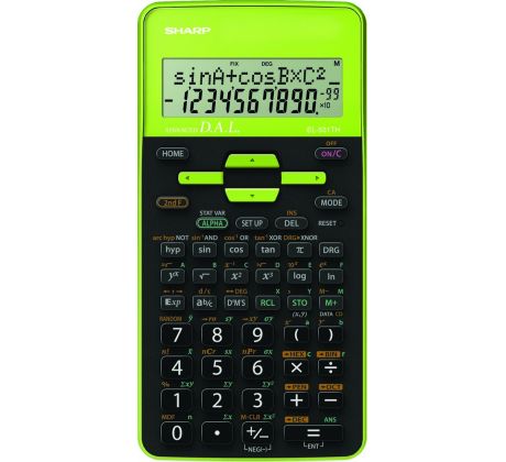 Kalkulačka SHARP EL-531THGR školní, dvouřádková / 10 míst zelená