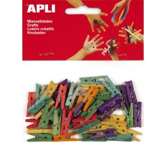 Kolíčky dřevěné APLI barevné malé/45 ks