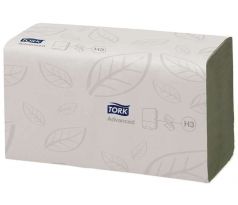 Ručník ZZ TORK Singlefold, 2-vrstvý, 250 útržků / 15 balení, 2-vrstvý zelený, recykl, 24,8 x 23 cm