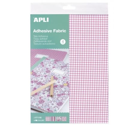 Sada látek Apli A4 samolepicí, mix růžových odstínů / 4 ks