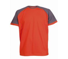 Tričko OLIVER, pánské, krátký rukáv, oranžovo-šedé vel. M