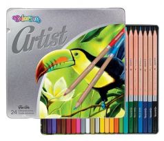 Pastelky kulaté Colorino Artist v kovovém boxu 24 ks