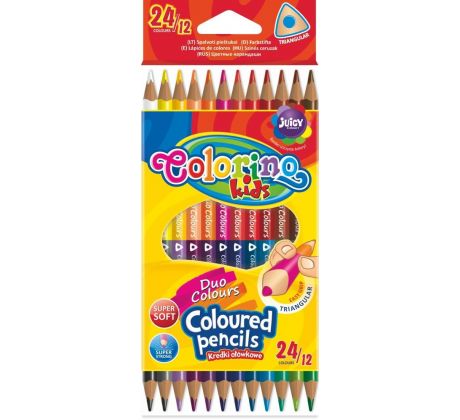 Pastelky trojhranné oboustranné 24 barev (12 ks) Colorino Kids