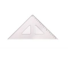 Trojúhelník 45/177 s kolmicí transparentní