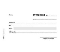 Příjmový pokladní doklad se stvrzenkou, 1/3 A5, blok 2 x 50 L