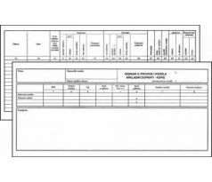 Záznam o provozu vozidla nákladní dopravy 1/3 A3, kopie, blok 100 L