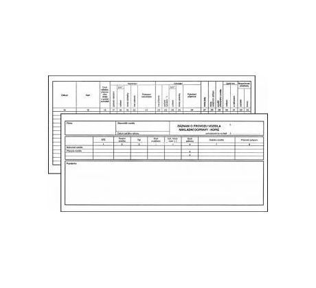 Záznam o provozu vozidla nákladní dopravy 1/3 A3, kopie, blok 100 L