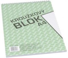 Blok kroužkový s horní spirálou BOBO A4 čtverečkovaný, 50 listů