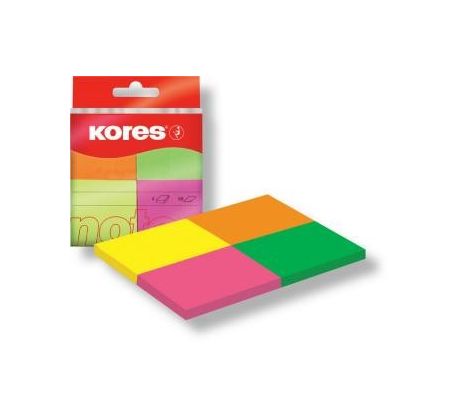 Kores notes bločky 40 x 50 mm/4 neonové barvy