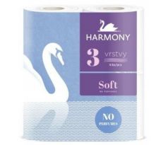 Papír toaletní Harmony Soft 160 útržků 3-vrstvý recykl bílý / 4 ks