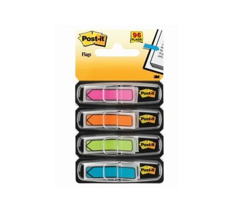 Záložky samolepicí Post-it šipky neon 11,9 x 43,2 mm/ 4 x 24 ks