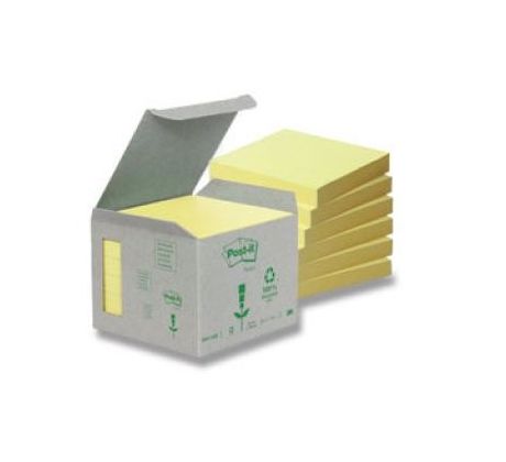 Blok samolepicí Post-it 76 x 76 mm/6 ks žlutý recyklovaný