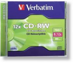 CD -RW VERBATIM jewel box, 1 ks