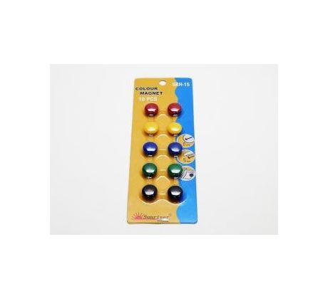 Magnety barevné 15 mm /10 ks mix barev
