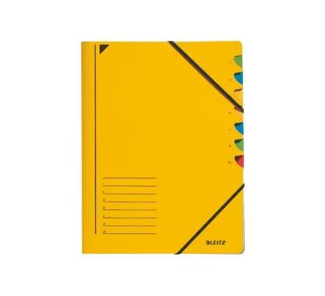 Třídící desky s gumičkou Leitz A4, 7 listů, žluté
