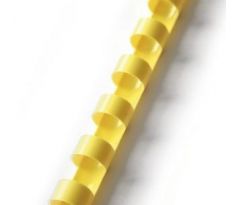 Hřbet pro kroužkovou vazbu 28,5 mm, ovál, žlutý / 50 ks