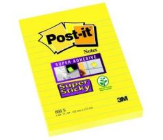 Blok samolepicí Post-it 102 x 152 mm, linkovaný, 75 lístků