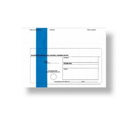 Obálka s dodejkou C5, samopropisující, s textem, modrý pruh, oblá klopa, 1000 ks, 229 x 155