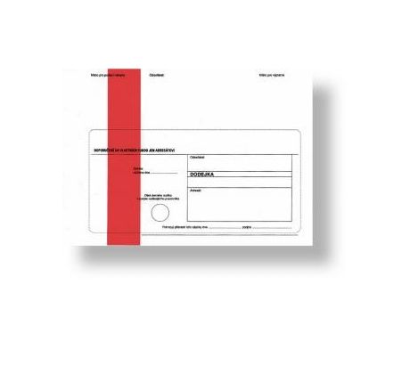 Obálka s dodejkou C5, samopropisující, s textem, červený pruh, oblá klopa, 1000 ks, 229 x 155