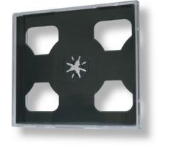 Box na CD plast na 2 CD, černý tray