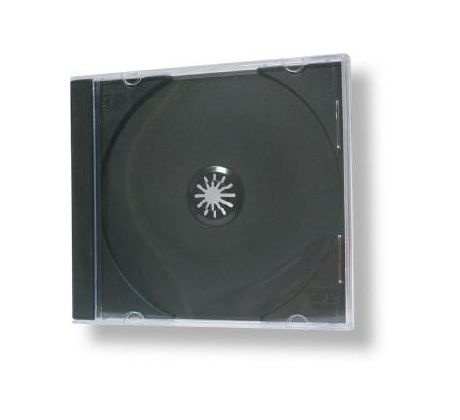 Box na CD plast na 1 CD černý tray/2ks