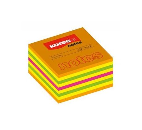 Blok samolepicí Kores Cubo Summer neon 75 x 75 mm/ 450 listů