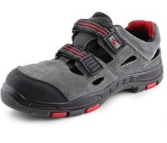 Obuv sandál ROCK PHYLLITE S1P, kožený, s plast.špicí, černo-červený vel. 39