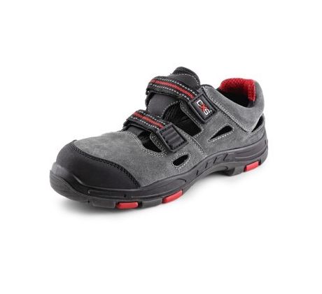 Obuv sandál ROCK PHYLLITE S1P, kožený, s plast.špicí, černo-červený vel. 39