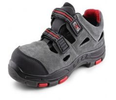 Obuv sandál ROCK PHYLLITE S1P, kožený, s plast.špicí, černo-červený vel. 37
